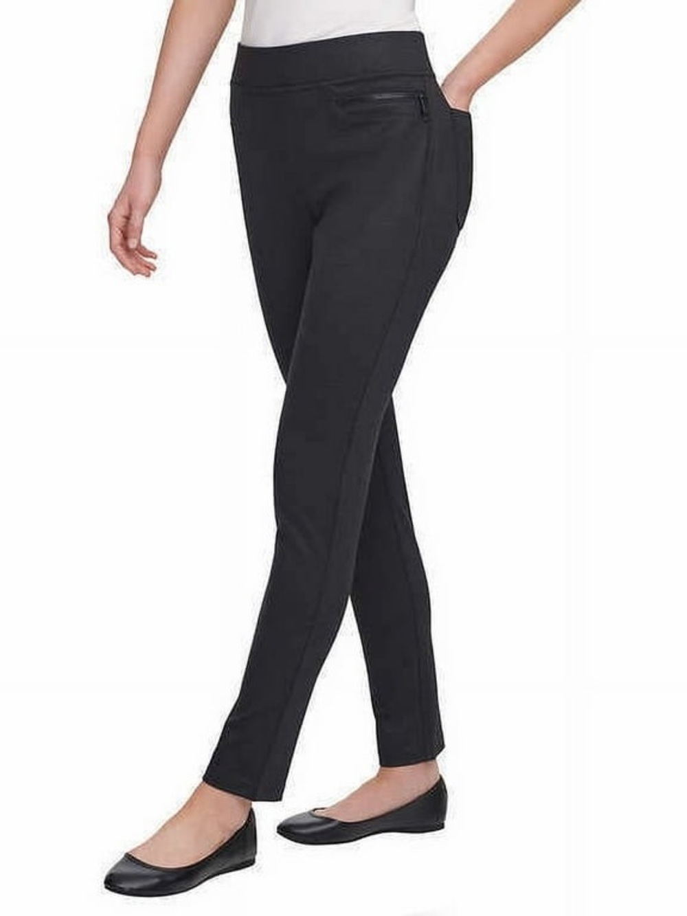 DKNY Jeans Ladies' Ponte Pants (Gray Diamond, Size XL)